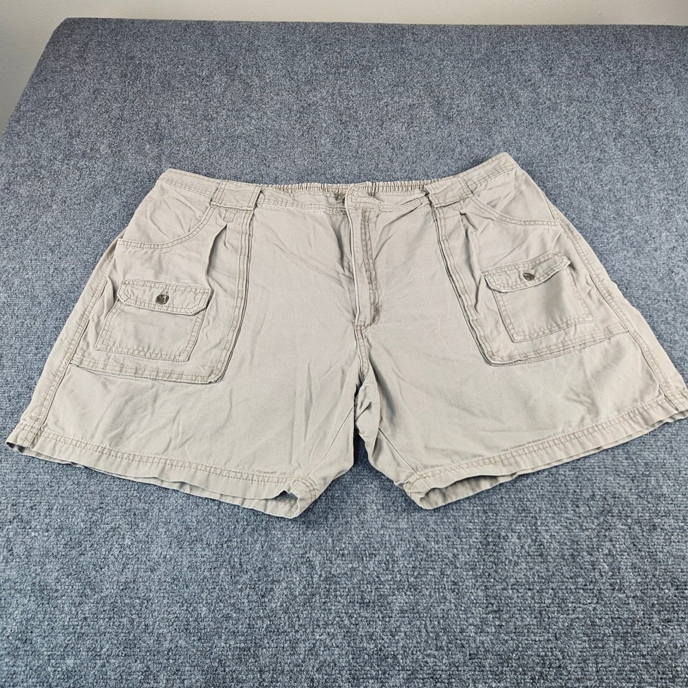 RedHead Mens Cargo Shorts Size 48‎ Khaki Tan Cotton Elastic Waist Outdoor Hiking